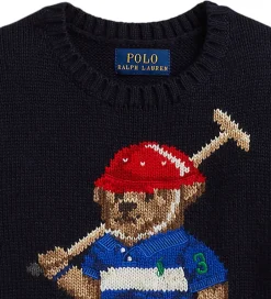 Bluser|Drengetøj*Polo Ralph Lauren Bluse - Strik - RL Navy m. Bamse