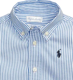 Konfirmationstøj*Polo Ralph Lauren Skjorte - Slim Fit - Blå/Hvidstribet