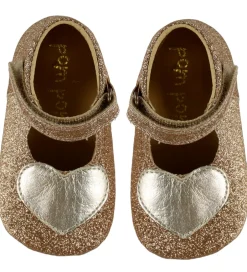 Pom Pom Ballerina Hjemmesko - Beginners Heart - Gold Glitter