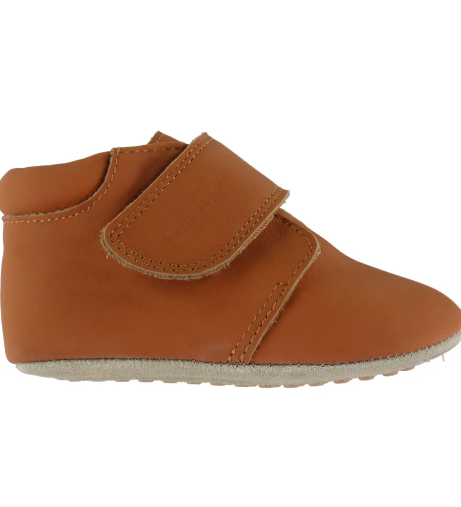Børnesko Og Babysko|Begyndersko*Pom Pom Skindfutter - Beginners Velcro - Noos - Camel