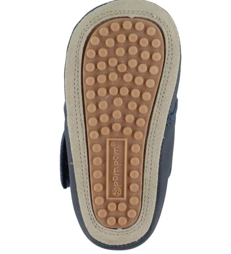 Børnesko Og Babysko|Begyndersko*Pom Pom Skindfutter - Beginners Velcro - Noos - Navy