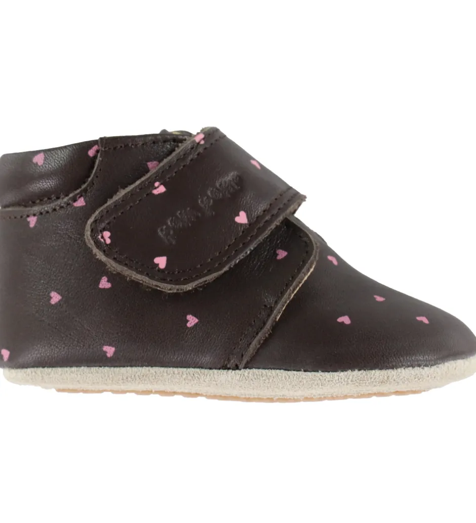 Begyndersko*Pom Pom Skindfutter - Beginners Velcro - Heart AOP