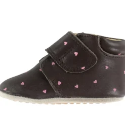 Begyndersko*Pom Pom Skindfutter - Beginners Velcro - Heart AOP