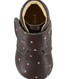 Begyndersko*Pom Pom Skindfutter - Beginners Velcro - Heart AOP