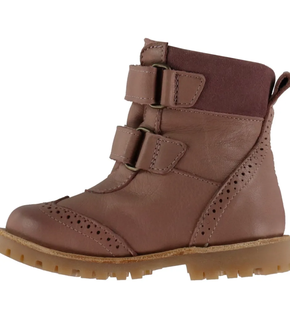 Vinterstøvler*Pom Pom Vinterstøvler - Broque Velcro Boot Tex - Dark Rose