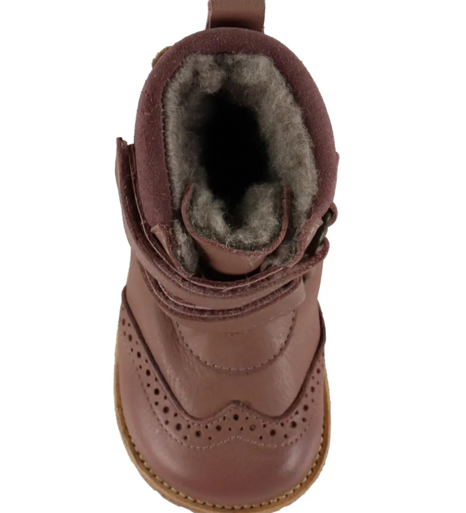 Vinterstøvler*Pom Pom Vinterstøvler - Broque Velcro Boot Tex - Dark Rose