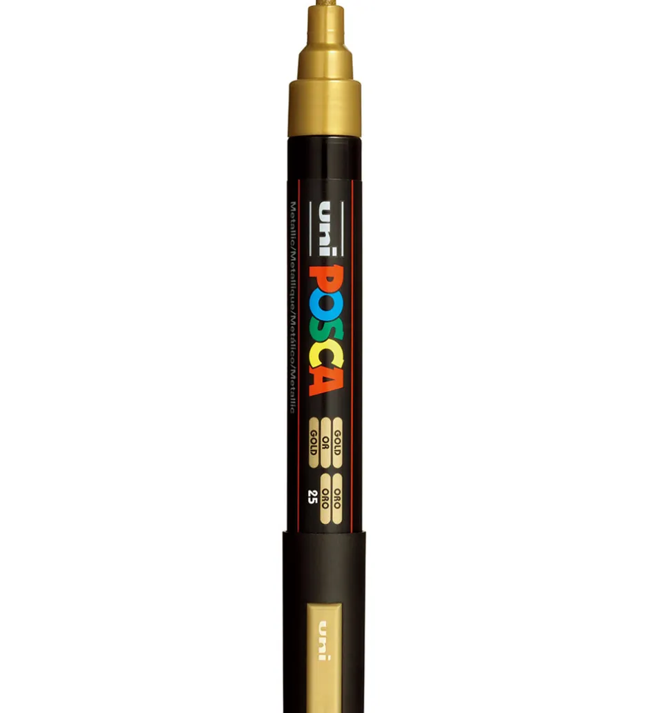 Posca Tuscher - PC-5M - 4 stk. - Sort/Hvid/Sølv/Guld
