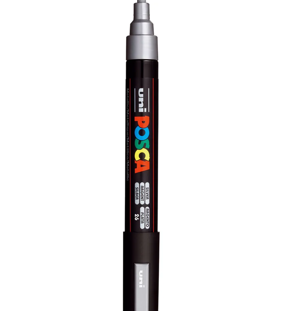 Posca Tuscher - PC-5M - 4 stk. - Sort/Hvid/Sølv/Guld