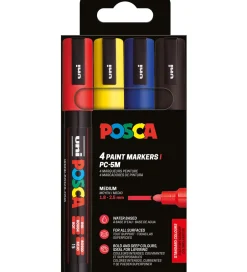 Posca Tuscher - PC-5M - 4 stk. - Rød/Gul/Blå/Sort
