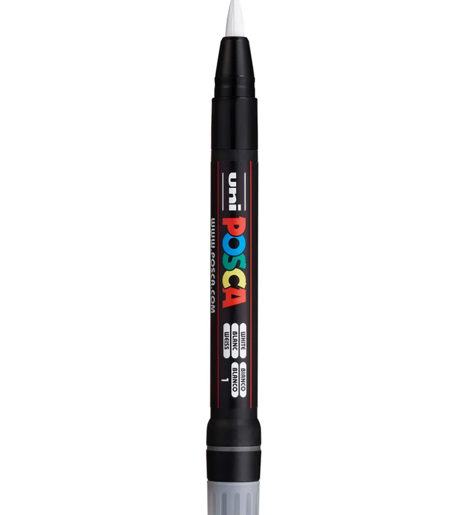Tuscher Og Farver*Posca Tuscher m. Pensel-spids - PCF-350 - 3 stk. - Hvid/Sort
