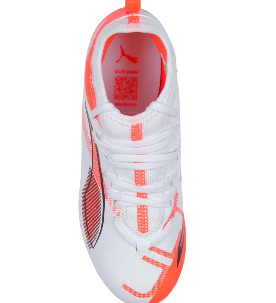 Fodboldstøvler - Kunst (Ag)|Fodboldstøvler - Græs (Fg)*Puma Fodboldstøvler - Ultra 5 Match FG/AG Jr - Hvid/Sort/Glowing