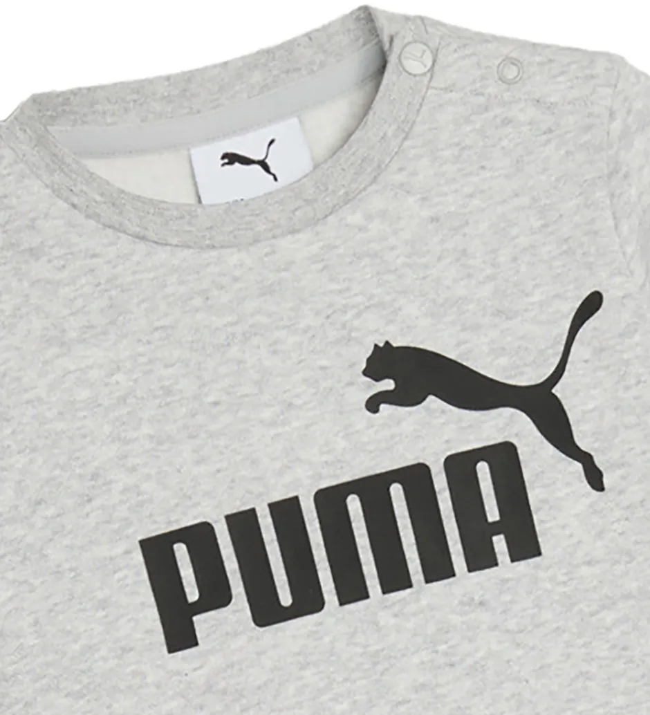 Puma Sweatsæt - Minicats Ess Crew - Light Gray Heather