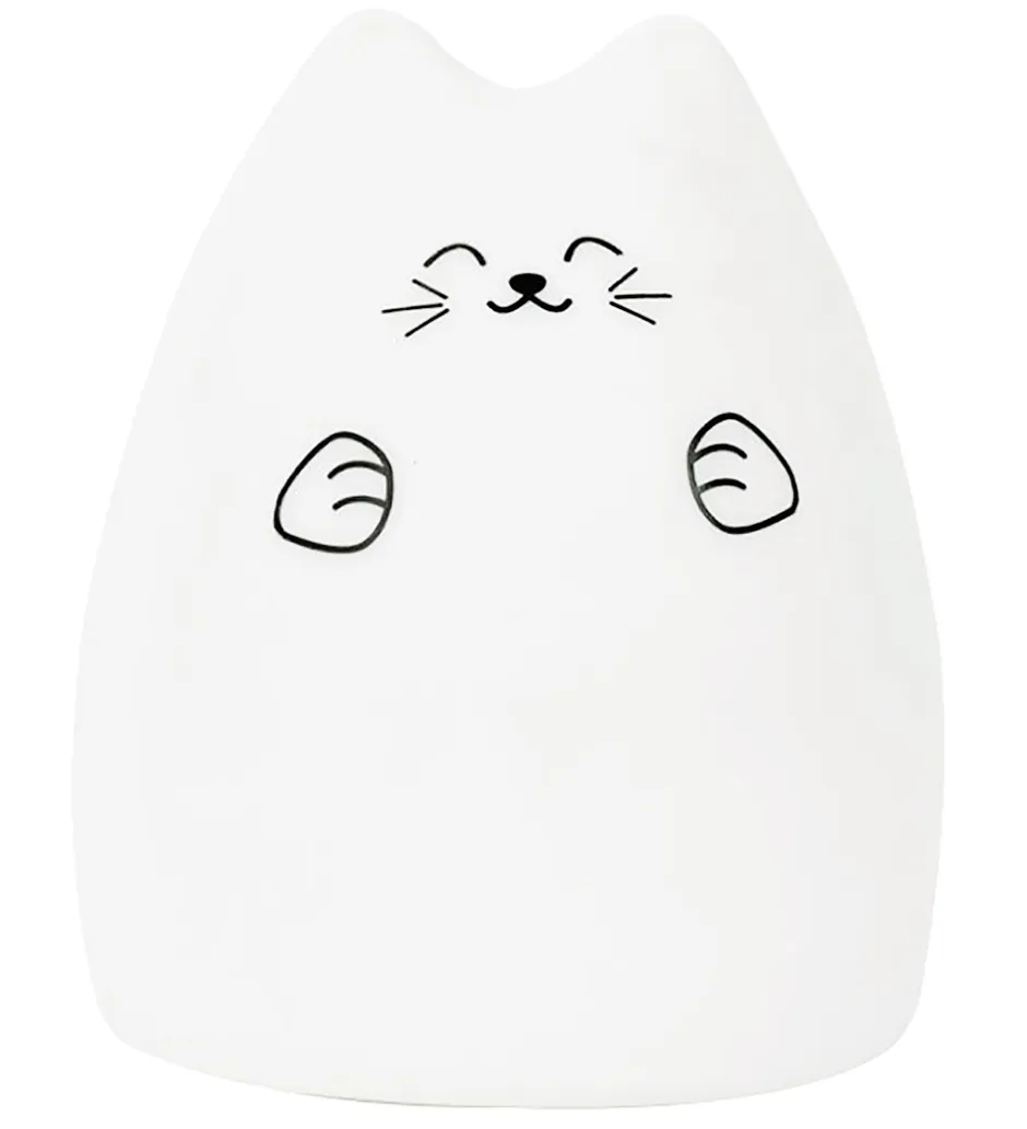 Rabbit & Friends Lampe - 15x11 cm - Kat - Hvid