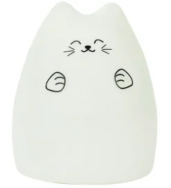 Rabbit & Friends Lampe - 15x11 cm - Kat - Hvid