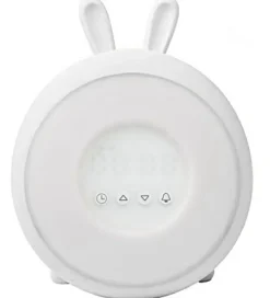 Natlamper|Lamper*Rabbit & Friends Vækkeur m. Lys - Wake Up - 20x15x6 cm - Hvid