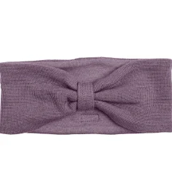 Pandebånd*Racing Kids Pandebånd - Uld/bomuld - Dusty Purple m. Sløjfe