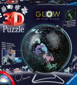 Puslespil*Ravensburger Puslespil - 3D - 180 Brikker - Glow Dark Starglobe