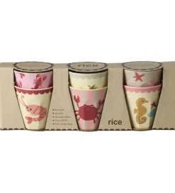 Kop Og Tudekop*Rice Kopper - Melamin - 6 stk. - 160 ml - Coral Ocean