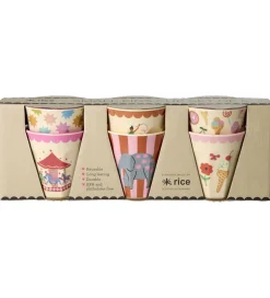 Kop Og Tudekop*Rice Kopper - Melamin - 6 stk. - 160 ml - Pink Fun Fair