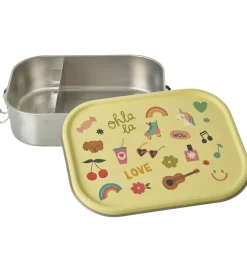 Madkasser*Rice Madkasse - Rustfrit Stål - Stor - 2 Rum - Soft Yellow Unico