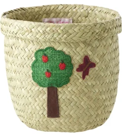 Kurve|Opbevaring*Rice Opbevaringskurv - Raffia/Søgræs - Happy Forest - 15x16 cm -
