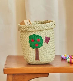 Kurve|Opbevaring*Rice Opbevaringskurv - Raffia/Søgræs - Happy Forest - 15x16 cm -