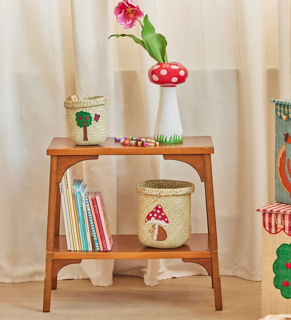 Kurve|Opbevaring*Rice Opbevaringskurv - Raffia/Søgræs - Happy Forest - 15x16 cm -