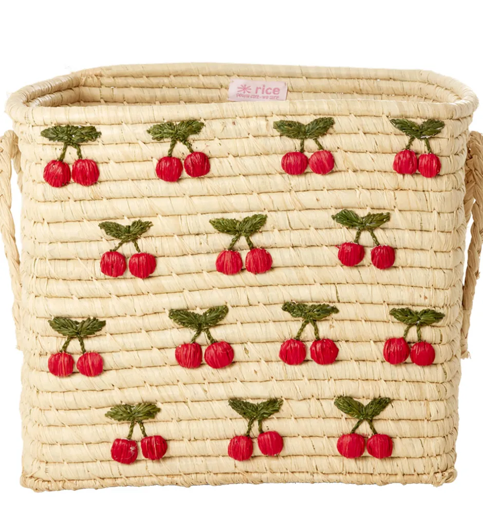 Rice Opbevaringskurv - Raffia/Søgræs - 30x30x25 cm - Natur m. Ki