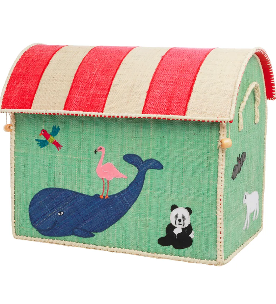 Kurve*Rice Opbevaringskurve - Raffia - 3 stk. - 52/45/37 cm - Animal