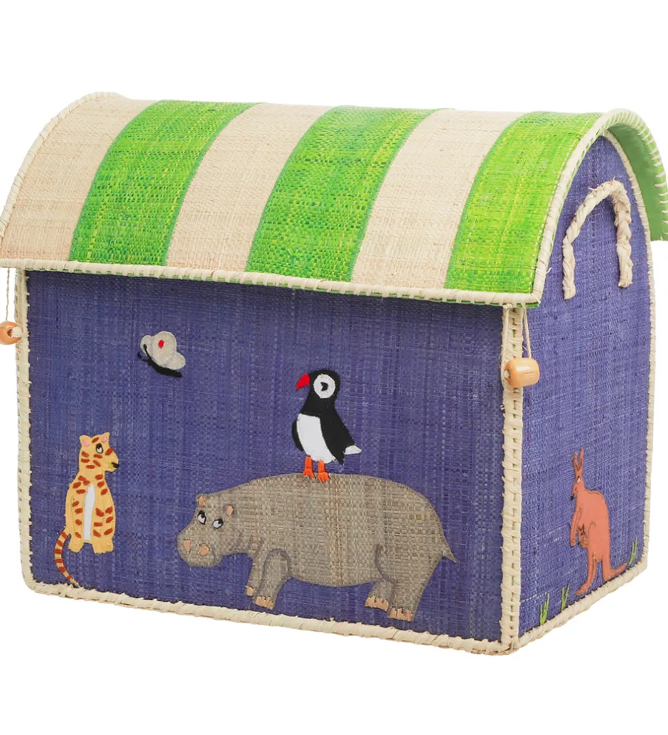 Kurve*Rice Opbevaringskurve - Raffia - 3 stk. - 52/45/37 cm - Animal