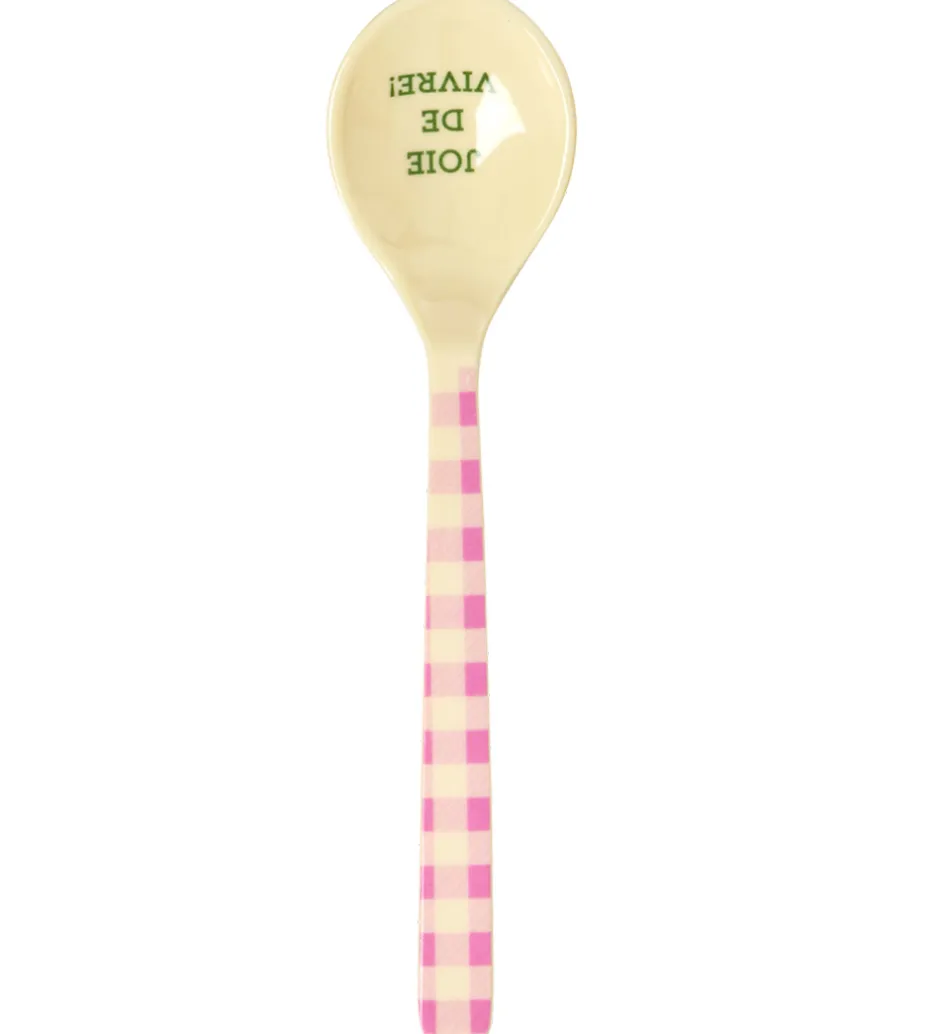 Børn Rice Ske - Melamin - Tea - Pink/Check It Out