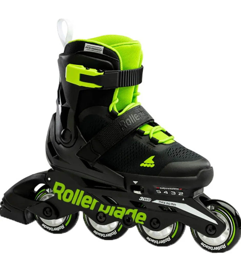 Rulleskøjter|Rulleskøjter*Rollerblade Rulleskøjter - Microblade - Sort/Grøn - Inliner