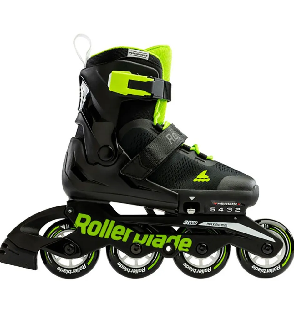 Rulleskøjter|Rulleskøjter*Rollerblade Rulleskøjter - Microblade - Sort/Grøn - Inliner