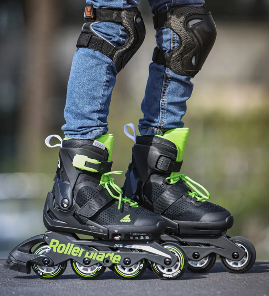 Rulleskøjter|Rulleskøjter*Rollerblade Rulleskøjter - Microblade - Sort/Grøn - Inliner