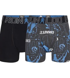 Undertøj*JBS Ronaldo Boxershorts - Noos - 2-pak - Sort/Grå m. Blå