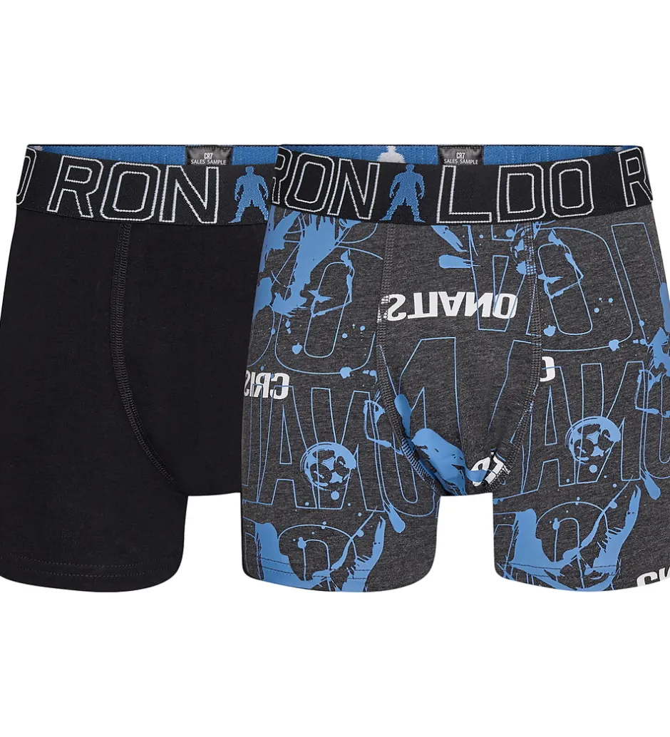 Undertøj*JBS Ronaldo Boxershorts - Noos - 2-pak - Sort/Grå m. Blå