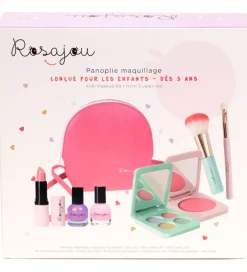 Sminke|Neglelak*Rosajou Sminkesæt - Blush/Læbestift/Neglelak m.m. - 9 Dele