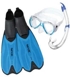 Svømmefødder|Dykkermasker*Seac Snorkelsæt m. Svømmefødder - Tris Spinta MD - Blå