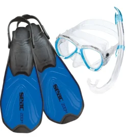 Svømmefødder|Dykkermasker*Seac Snorkelsæt m. Svømmefødder - Tris Zoom AD - Blå