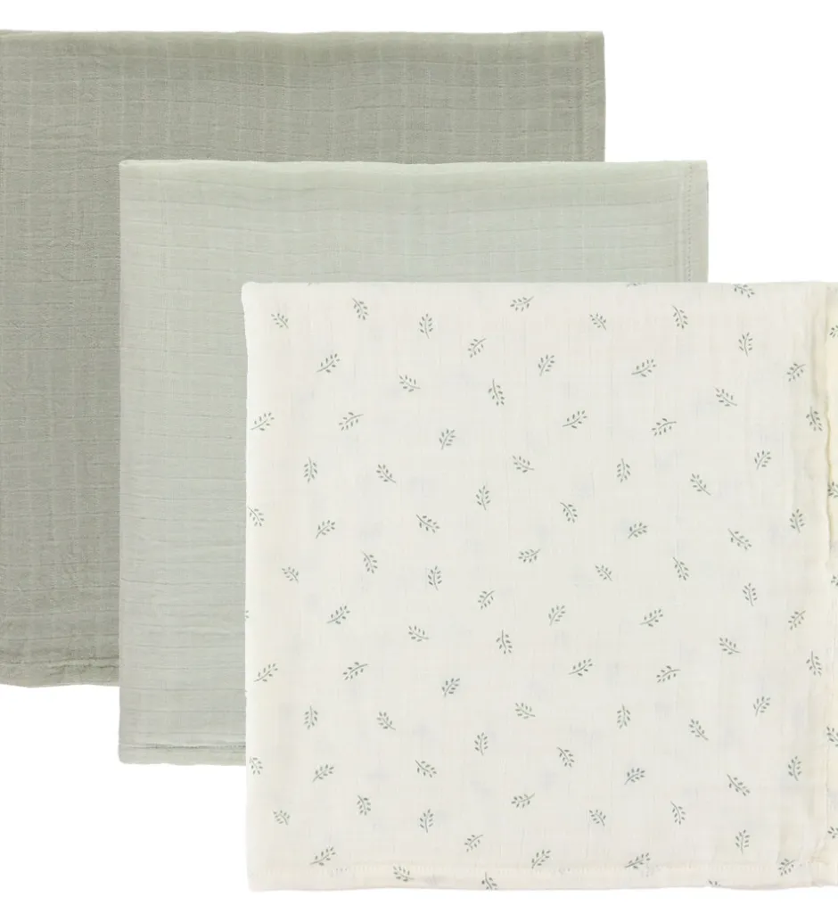 Sebra Stofble - 3-pak - 75x75 cm - Sophora Leaves/Mist Green