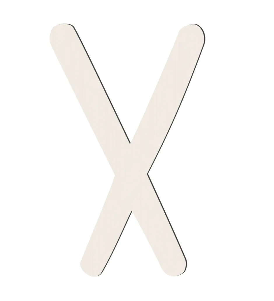 Sebra Træbogstaver - X - Birchbark Beige