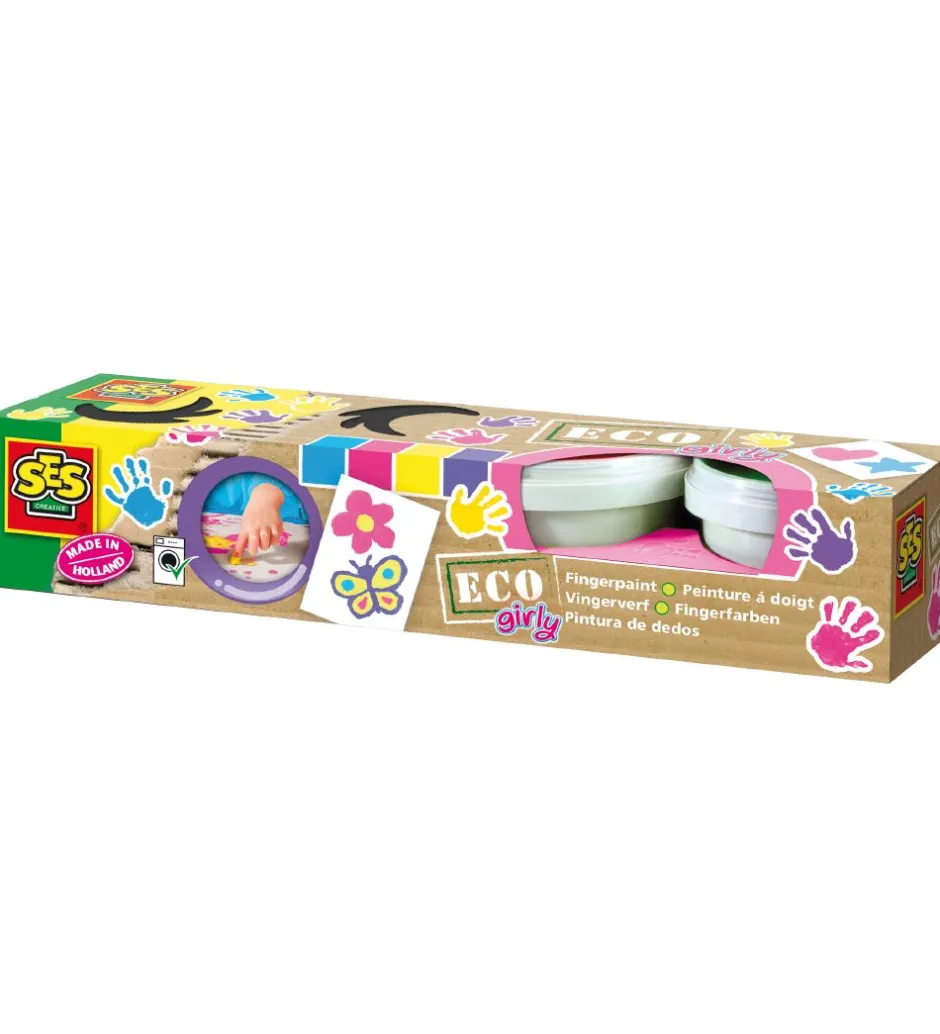 Maling*SES Creative Fingermaling - 4x120 ml - Pastelfarver