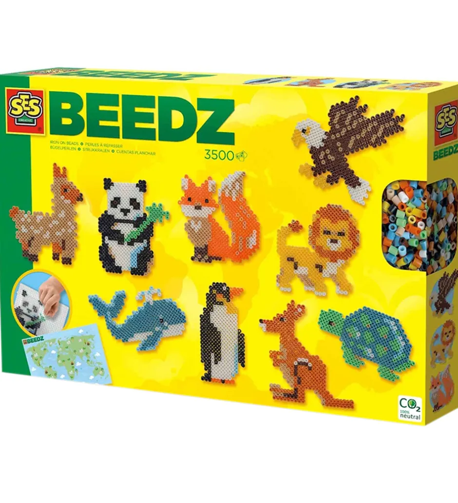Perler*SES Creative Perler - Strygeperler - 3500 stk - Verdens Dyr