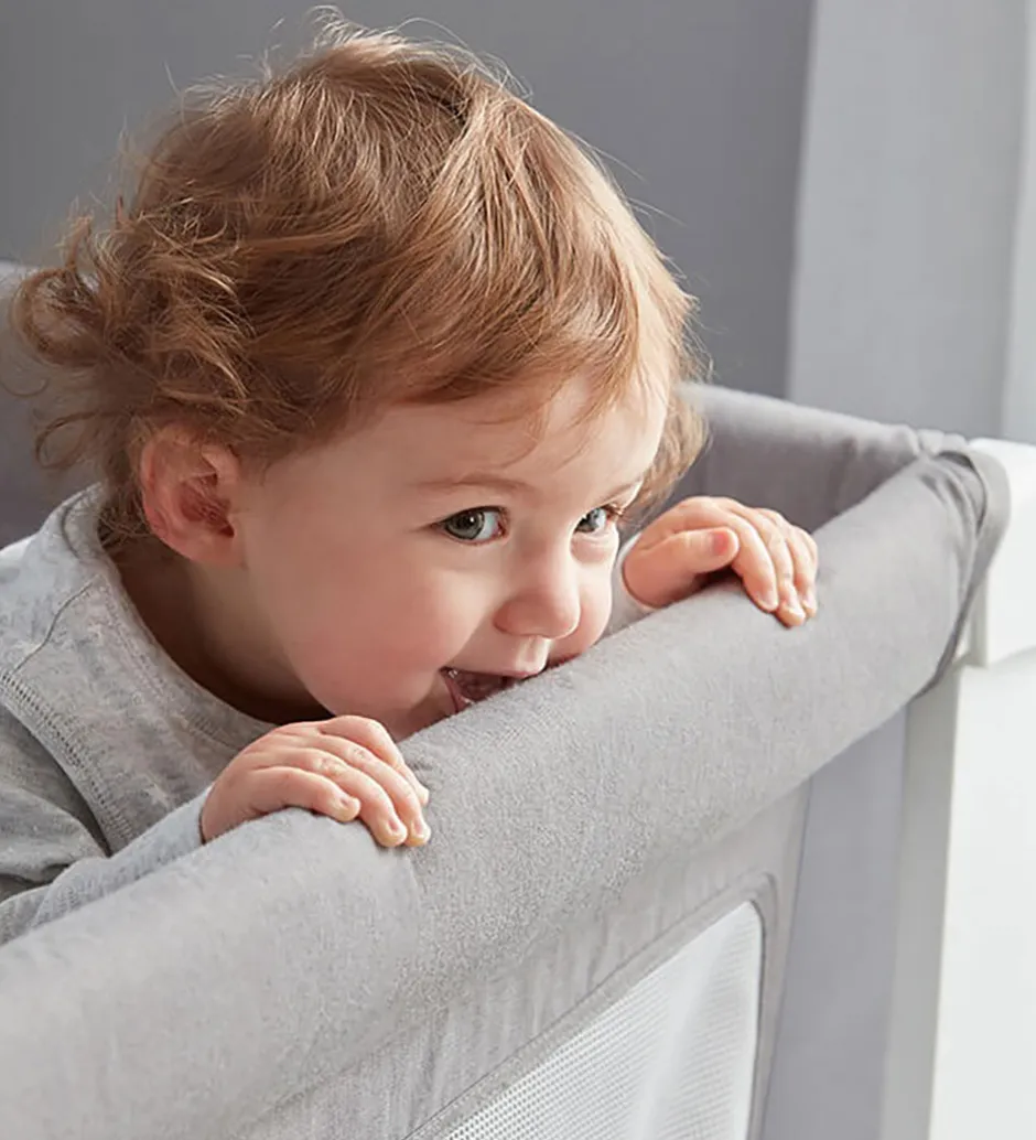 Shnuggle Barneseng - Ombygningssæt - 125x66 cm - Stone Grey/Hvid