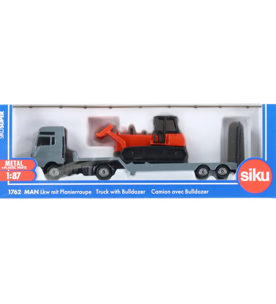Biler, Tog Og Køretøjer*Siku Lastbil - MAN Truck m. Bulldozer - 1:87 - 1762