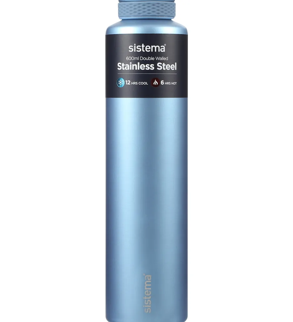 Termoflasker|Drikkedunke*Sistema Termoflaske - Stainless Steel - 600 ml - Peace Blue