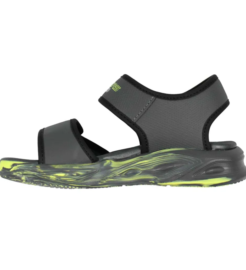 Skechers Sandal m. Lys - Light Sola - Charcaol/Black
