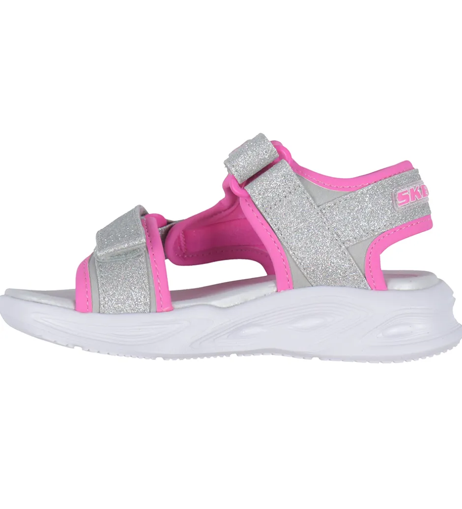 Blinkesko*Skechers Sandaler m. Lys - Sola Glow - Silver/Hot Pink