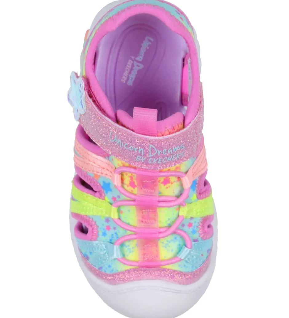 Blinkesko*Skechers Sandaler m. Lys - Unicorn Dreams Explorer - Pink/Multi