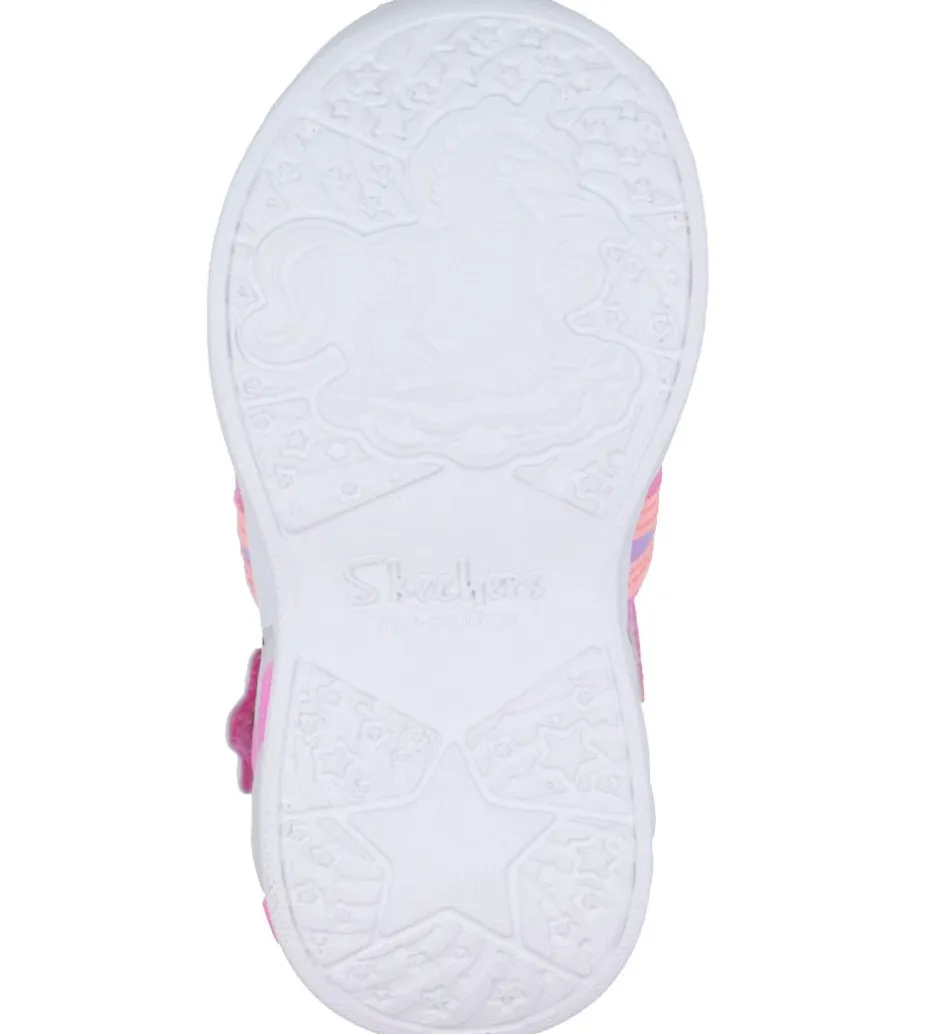 Blinkesko*Skechers Sandaler m. Lys - Unicorn Dreams Explorer - Pink/Multi